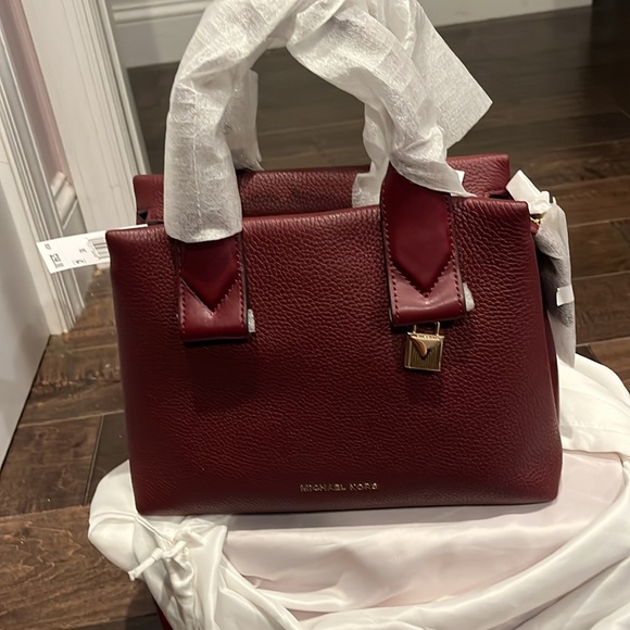 NWT- Michael Kors Rollins Red Small Leather Satchel - Picture 5 of 9